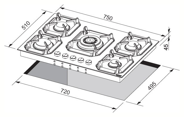 Размеры газовой плиты для кухни