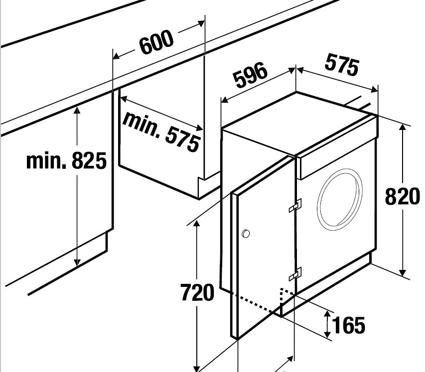 Глубина шкафа для стиральной машинки