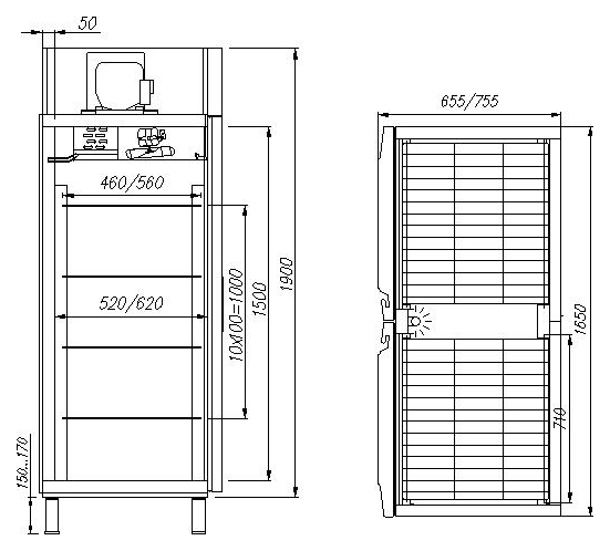 Шкаф комбинированный carboma rf700